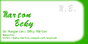 marton beky business card