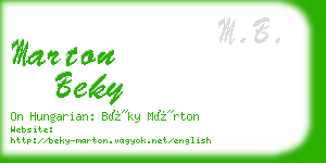 marton beky business card